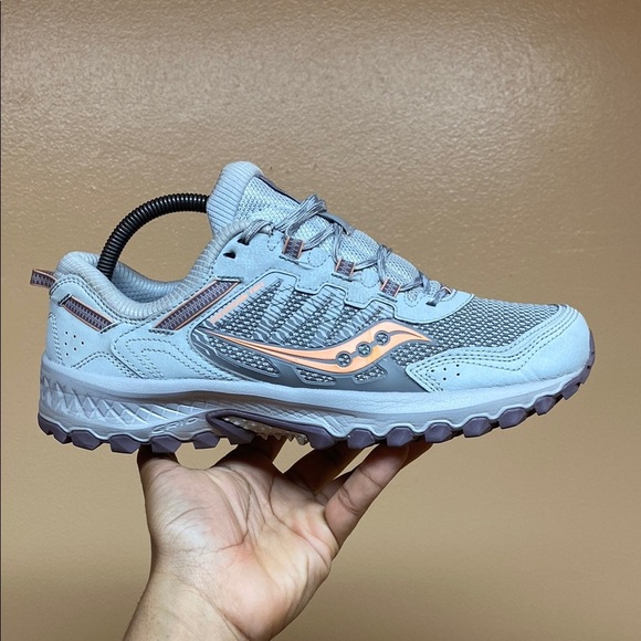 Saucony Excursion TR13 Versafoam Trail Running Sneakers “Gray Peach Plum Fog” - Picture 4 of 16